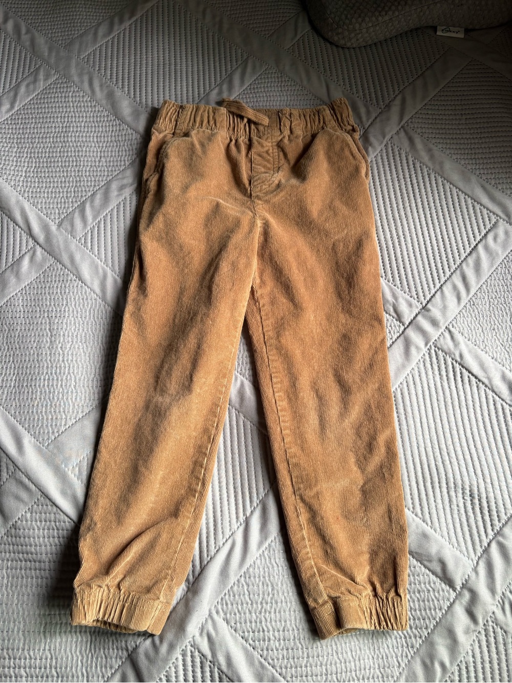 Kids Corduroy Joggers in Camel Tan